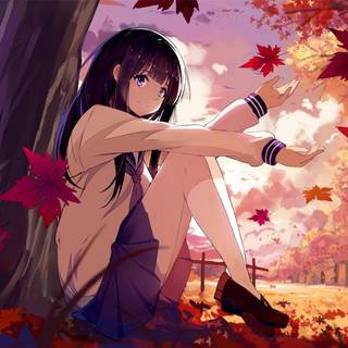 Anime autumn 1920x1080 wallpaper