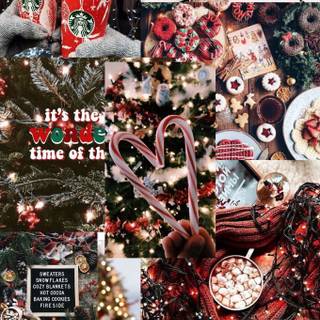 Christmas tree collage wallpaper