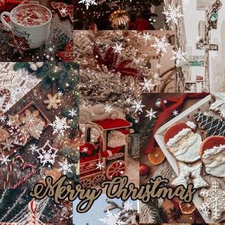 Christmas tree collage wallpaper