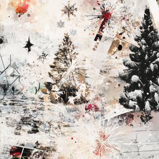 Christmas tree collage wallpaper