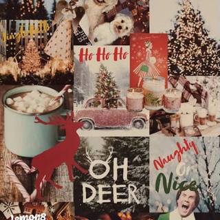 Christmas tree collage wallpaper