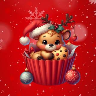 Christmas cartoon animals wallpaper