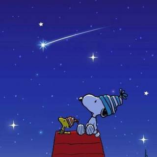 Snoopy winter blue wallpaper