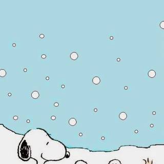 Snoopy winter blue wallpaper