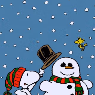 Snoopy winter blue wallpaper