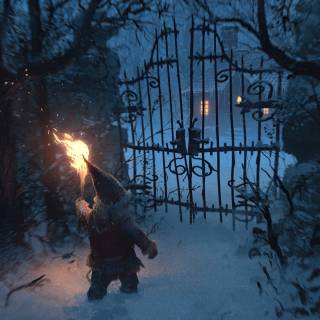 Winter gate forest wallpaper