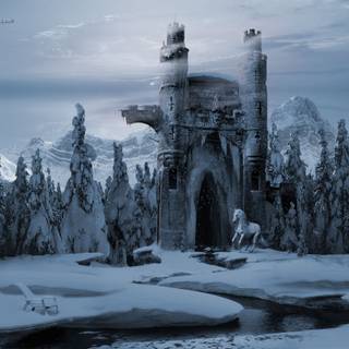 Winter gate forest wallpaper