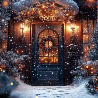 Winter gate forest wallpaper