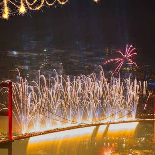 Happy New Year frireworks aesthetic wallpaper