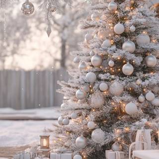 Christmas white aesthetic wallpaper