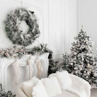Christmas white aesthetic wallpaper