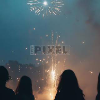 Happy New Year frireworks aesthetic wallpaper