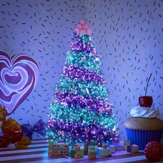 Christmas trees lights wallpaper