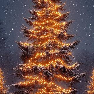 Christmas trees lights wallpaper