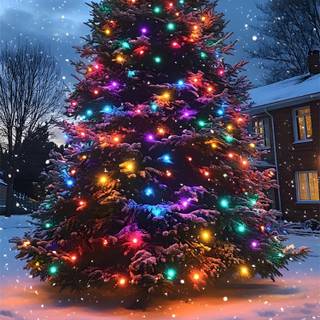 Christmas trees lights wallpaper