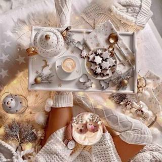 Christmas white aesthetic wallpaper