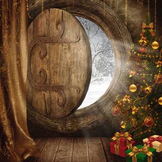 Christmas tree indoor wallpaper