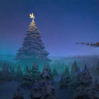 Christmas tree PC wallpaper