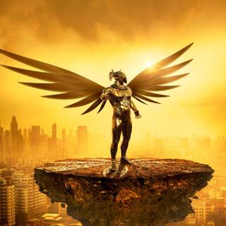 Golden angel wallpaper