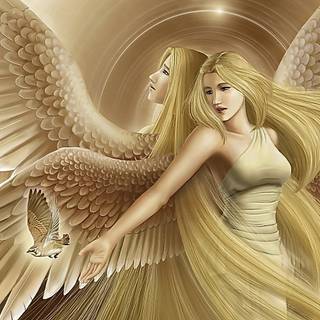 Golden angel wallpaper