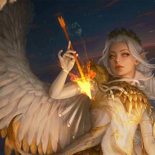 Golden angel wallpaper