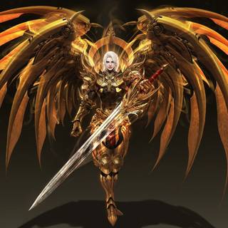 Golden angel wallpaper