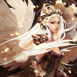 Golden angel wallpaper