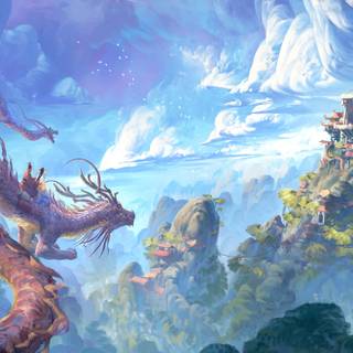 Mountain temple wallpaper