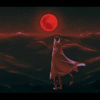 Red Moon Desert wallpaper