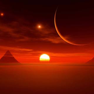 Red Moon Desert wallpaper