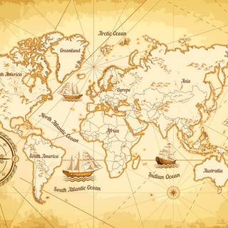 Ancient world map wallpaper