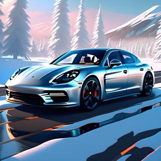 Porsche Panamera winter wallpaper