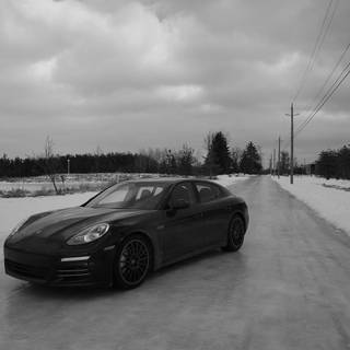 Porsche Panamera winter wallpaper