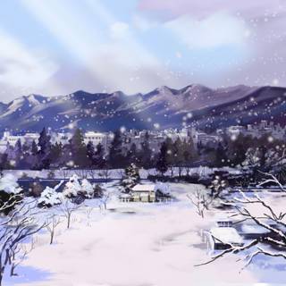 Anime winter Mac wallpaper