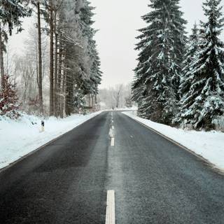 Long winter road wallpaper
