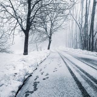 Long winter road wallpaper