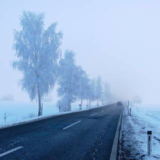 Long winter road wallpaper