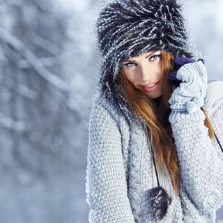 Winter girl portrait wallpaper