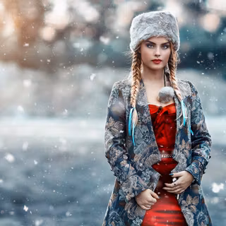 Winter girl portrait wallpaper