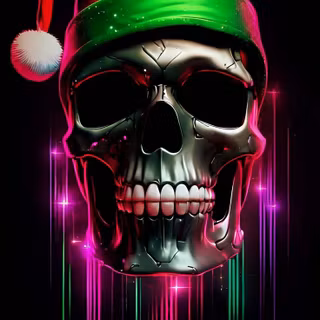 Christmas skulls wallpaper
