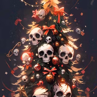 Christmas skulls wallpaper