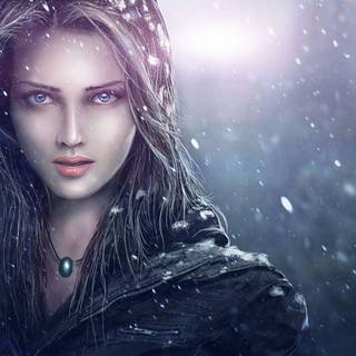 Winter girl portrait wallpaper