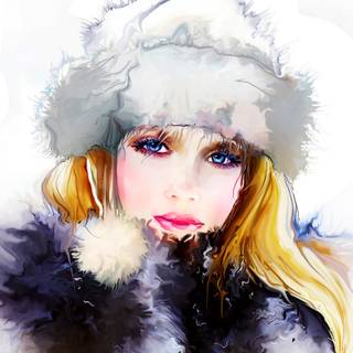 Winter girl portrait wallpaper