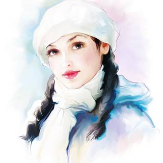 Winter girl portrait wallpaper