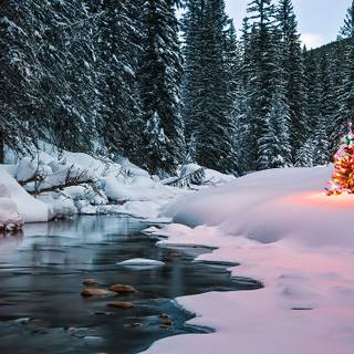 Christmas river wallpaper