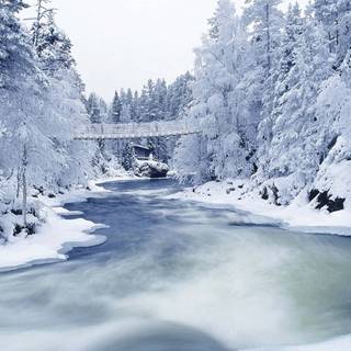 Christmas river wallpaper