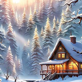 Christmas river wallpaper