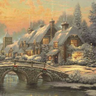 Christmas river wallpaper