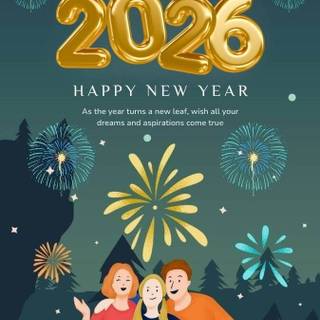 iPhone Happy New Year 2026 wallpaper