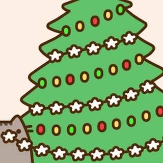 Christmas Pusheen desktop wallpaper